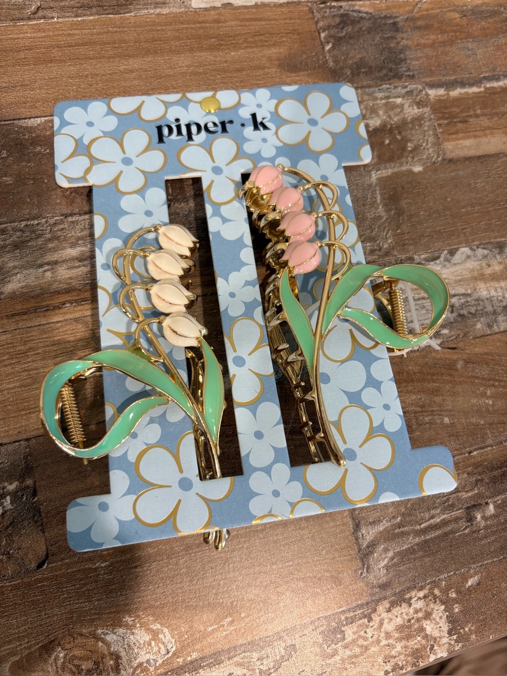 Piper Kids Floral Enamel Hair Clips - Pink, Cream & Mint